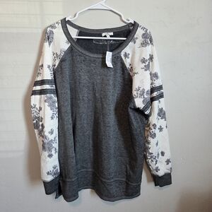 Maurices Charcoal Floral Top